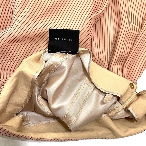 Akris Punto Woman 100% SILK Red Stripe Skirt Size 4 - Picture 10 of 14